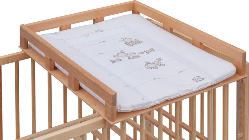 Scarlett Přebalovací pult OGY na postýlku přírodní s přebalovací podložkou Oslík bílý