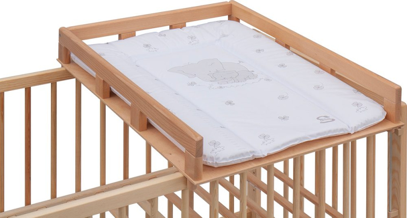 Scarlett Přebalovací pult OGY na postýlku přírodní s přebalovací podložkou Slon Bílý