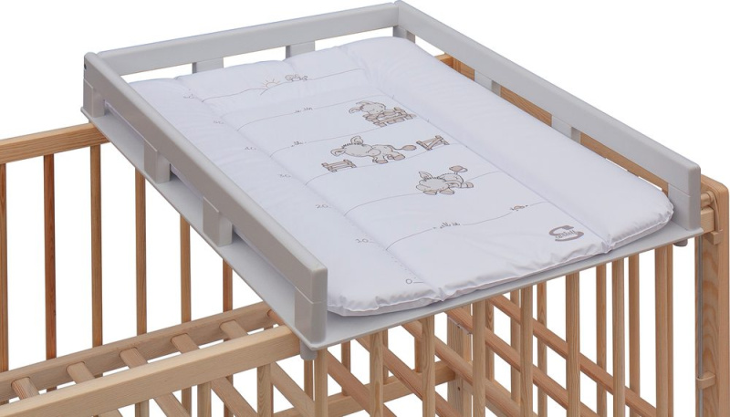 Scarlett Přebalovací pult OGY na postýlku šedý s přebalovací podložkou Oslík bílý