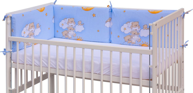 Scarlett Mantinel do postýlky 4dílný - Scarlett Mráček - 180 x 30 cm - modrý