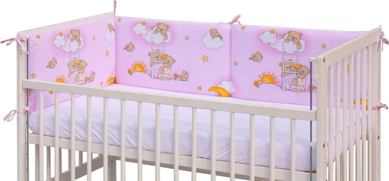 Scarlett Mantinel do postýlky 4dílný - Scarlett Mráček - 180 x 30 cm - růžový