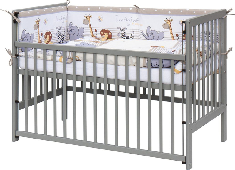 Scarlett Dětská postýlka s kompletní výbavou Scarlett ZOO - 120 x 60 cm - béžová