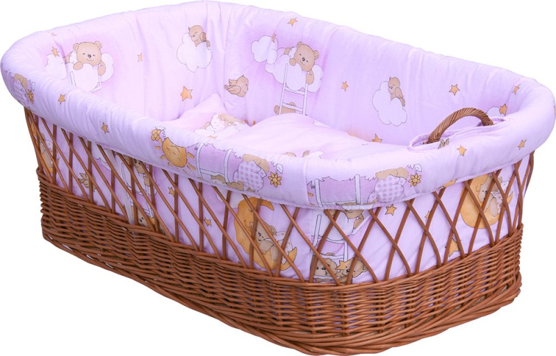 Scarlett Mojžíšův košík pro miminko Mráček - růžová