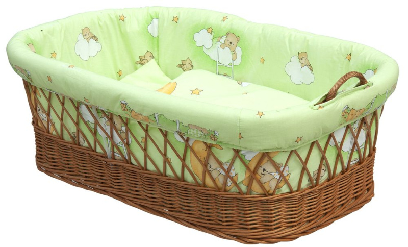 Scarlett Mojžíšův košík pro miminko Mráček - zelená