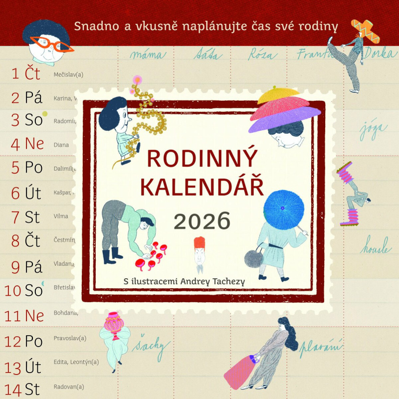 Rodinný kalendář 2026 - Pavla Köpplová, Andrea Tachezy (ilustrátor)
