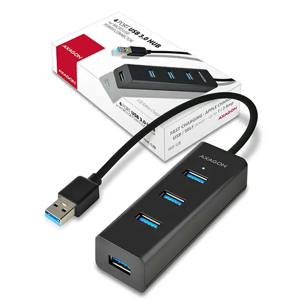 AXAGON HUES2B 4x USB3.0 CHARGING hub micro USB nap. konektor