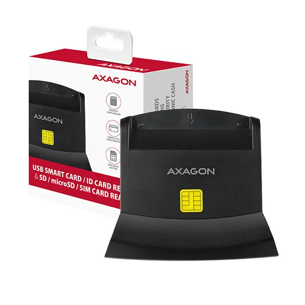 AXAGON CRESM2 USB externí čtečka 4slot Smart card/ID card + SD/microSD/SIM