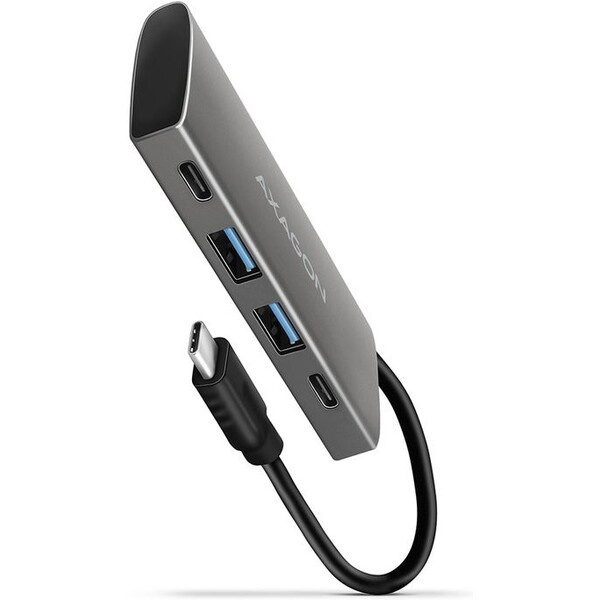 AXAGON HMC4G2 USBC 3.2 Gen 2 10 Gbps hub w. 2x USBA + 2x USBC 13cm USBC cable