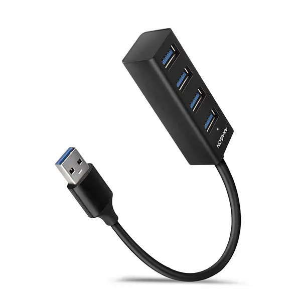 AXAGON HUEM1A 4x USB 3.2 Gen 1 MINI hub kovový kabel USBA 20cm