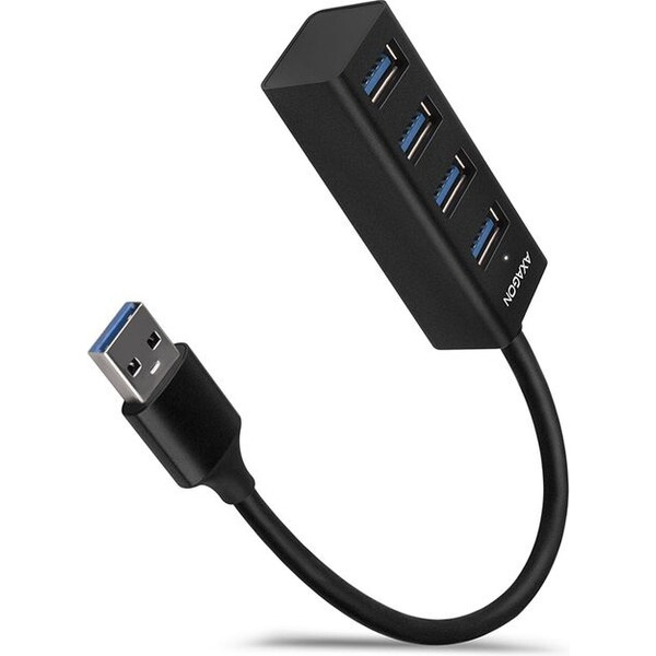 AXAGON HUEM1A 4x USB 3.2 Gen 1 MINI hub kovový kabel USBA 20cm