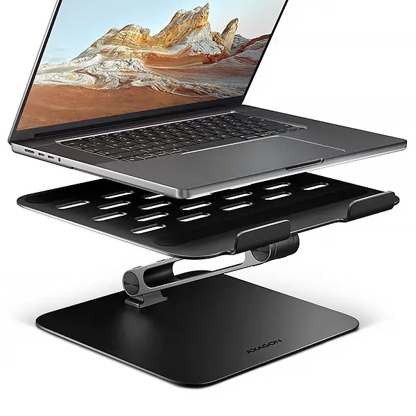 AXAGON STND-LQB hliníkový HQ stojan pro notebooky 10"-17.3" černý