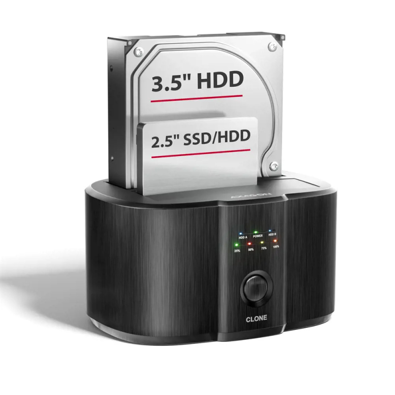 AXAGON ADSA-SC, USB-C 5Gbps dokovací stanice pro 2x SATA 6G 2.5"/3.5" SSD/HDD s funkcí klonování