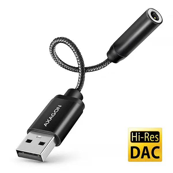 AXAGON ADA-HA USB-A na 3.5mm Hi-Res DAC audio adaptér
