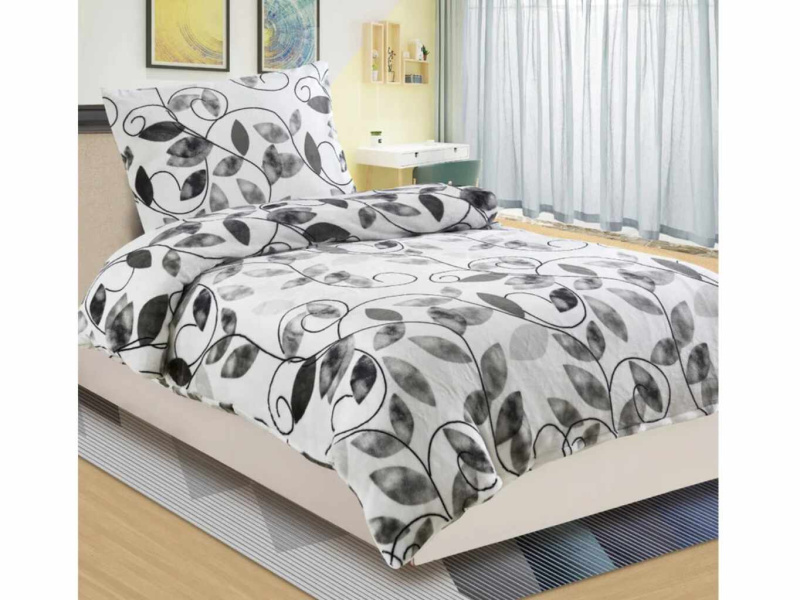 Jahu Mikroflanelové povlečení Edera grey 140x200, 70x90 cm