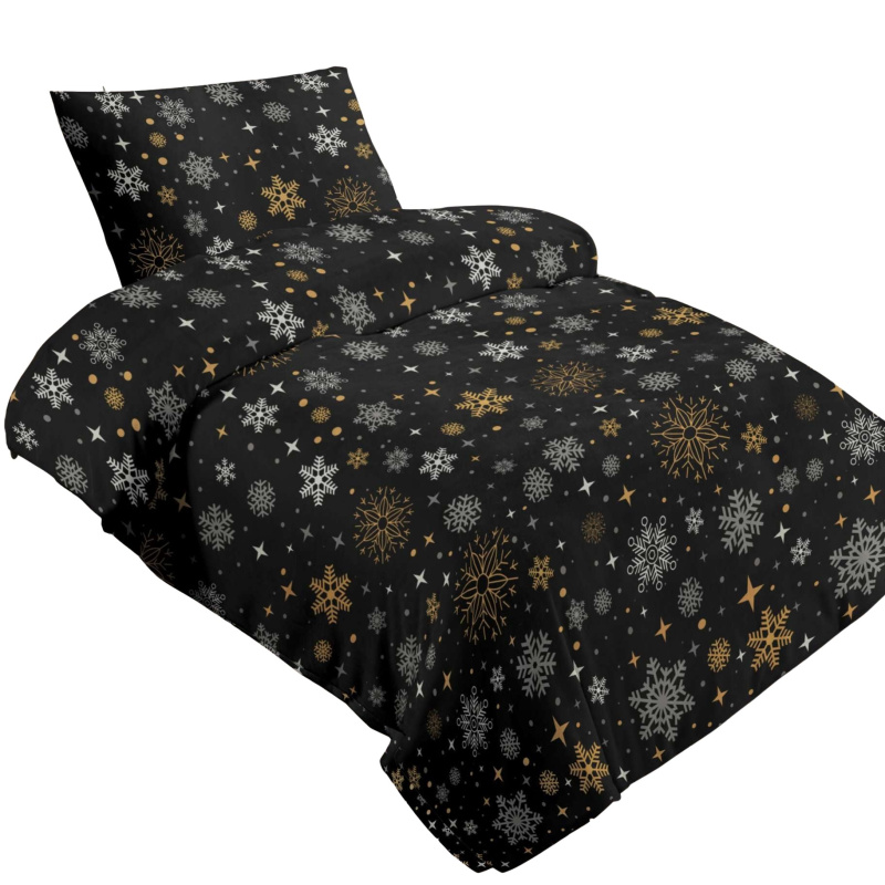 Jahu Povlečení mikroflanel Magic Black Varianta: Povlečení mikroflanel Magic Black 140x200, 70x90 cm
