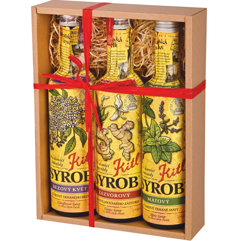 KITL Syrob Bez, zázvor a máta 3 x 500 ml DÁRKOVÉ BALENÍ