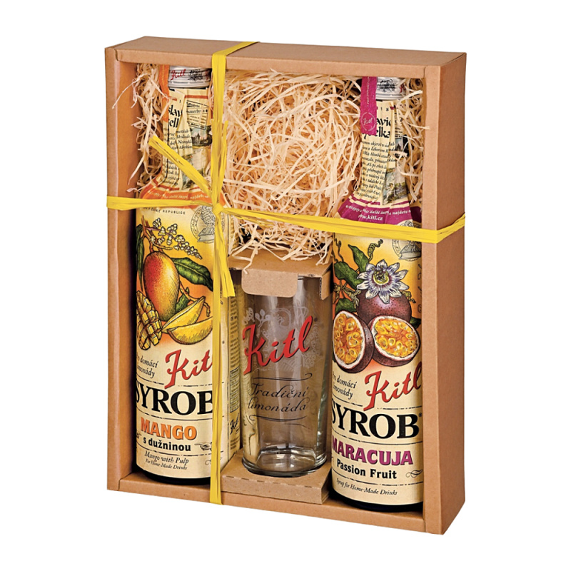 KITL Dárková kazeta se skleničkou mango + maracuja 2 x 500 ml