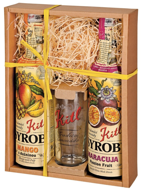 KITL Dárková kazeta se skleničkou mango + maracuja 2 x 500 ml