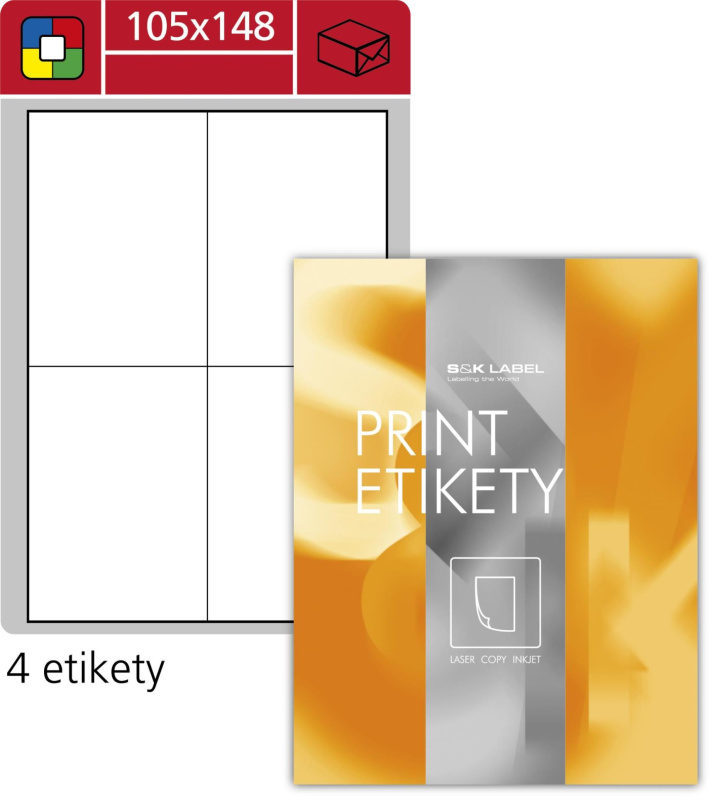 SK Label Etikety na označování 105,0 x 148,0 mm, 400 ks