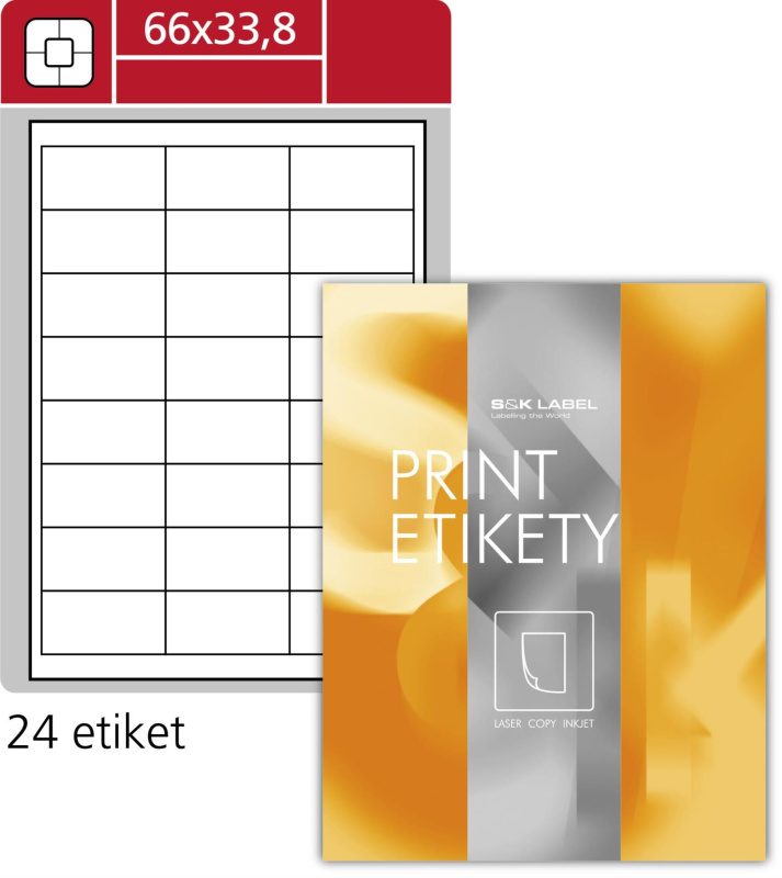 SK Label Lesklé etikety 66,0 x 33,8 mm, 2400 ks