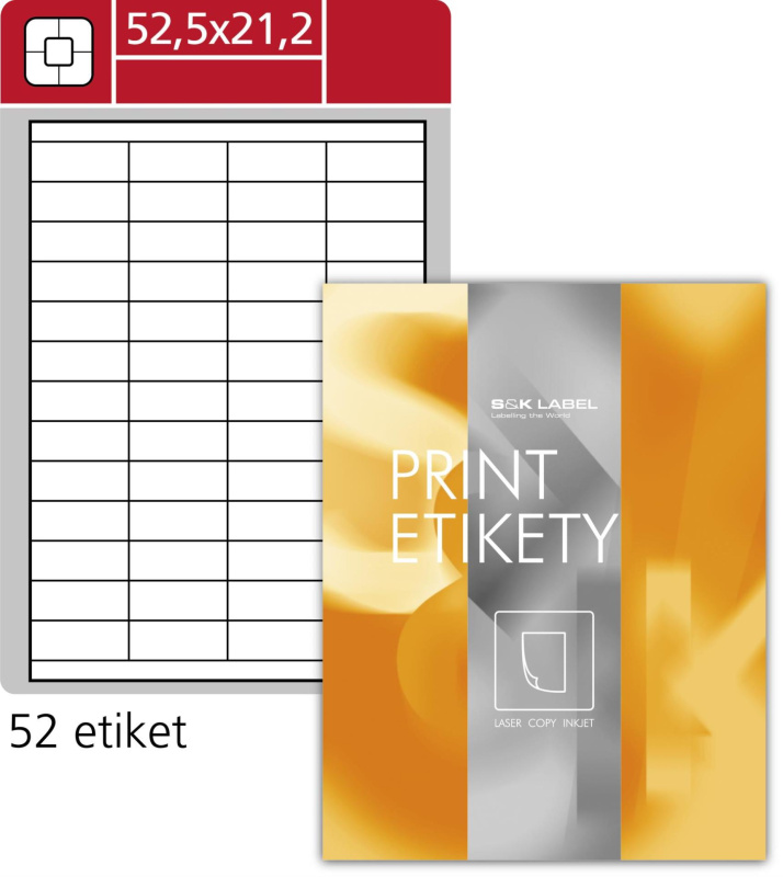 Samolepicí snímatelné etikety SK Label- 52,5 x 21,2mm, 5 200 ks