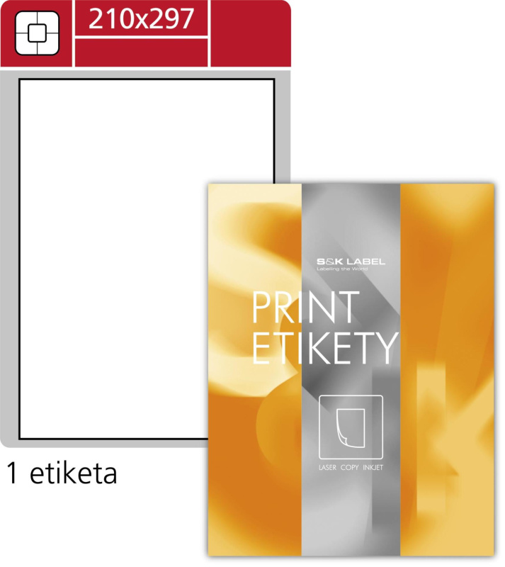 Samolepicí snímatelné etikety SK Label - 210,0 x 297,0 mm, 100 ks