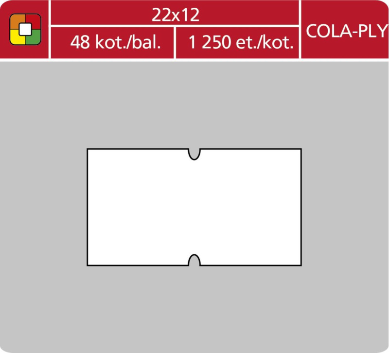 SK Label Cenové etikety COLAPLY - 22x12, 1250 ks, bílé
