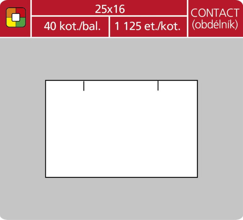 SK Label Cenové etikety CONTACT - 25x16, 1125 ks, bílé