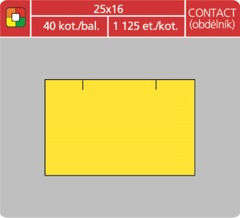 SK Label Cenové etikety CONTACT - 25x16, 1125 ks, žluté