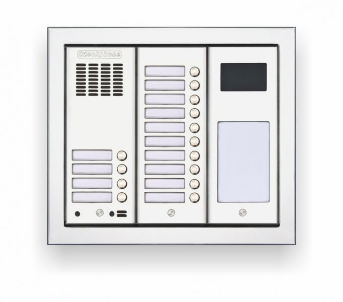 Tablo zvonkové CZECHPHONE 4004005194, DUO Standard, 14 jmenovek, zápustné, 3 moduly