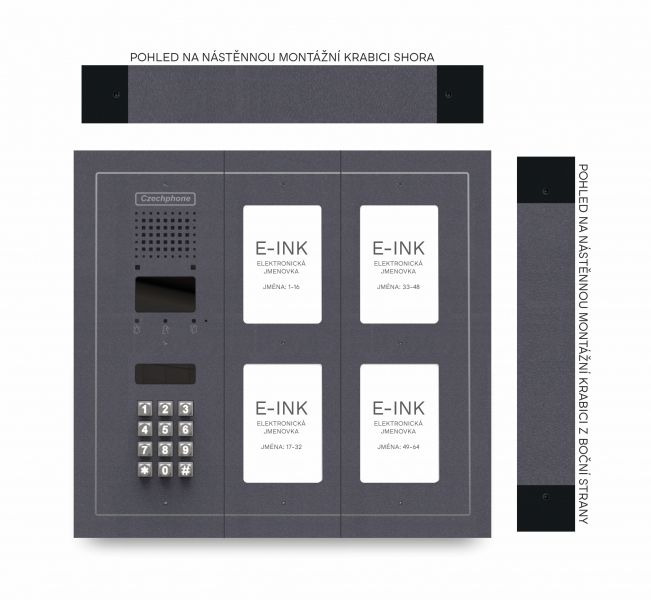 CZPHONE 4004091028 S elektronickým papírem (E-INK) FlatLine: ANTRACIT - DUO Standard: klávesnice až