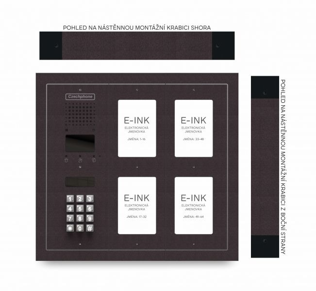 CZPHONE 4004091030 S elektronickým papírem (E-INK) FlatLine: MĚDĚNÁ - DUO Standard: klávesnice až 64