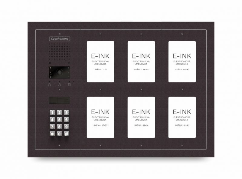 CZPHONE 4004092018 S elektronickým papírem (E-INK) FlatLine: MĚDĚNÁ - MELODY: klávesnice až 96 jmen