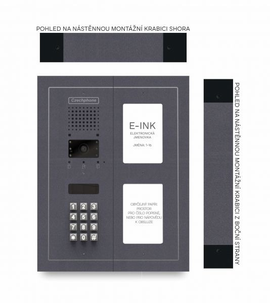CZPHONE 4004092019 S elektronickým papírem (E-INK) FlatLine: ANTRACIT - MELODY: klávesnice až 16 jme