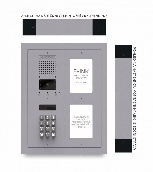 CZPHONE 4004092020 S elektronickým papírem (E-INK) FlatLine: SVĚTLE ŠEDÁ - MELODY: klávesnice až 16