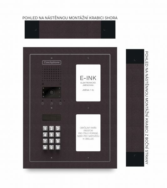 CZPHONE 4004092021 S elektronickým papírem (E-INK) FlatLine: MĚDĚNÁ - MELODY: klávesnice až 16 jmen