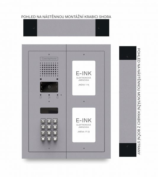 CZPHONE 4004092023 S elektronickým papírem (E-INK) FlatLine: SVĚTLE ŠEDÁ - MELODY: klávesnice až 32