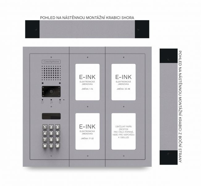 CZPHONE 4004092026 S elektronickým papírem (E-INK) FlatLine: SVĚTLE ŠEDÁ - MELODY: klávesnice až 48