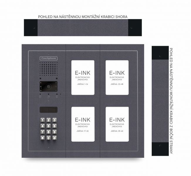 CZPHONE 4004092028 S elektronickým papírem (E-INK) FlatLine: ANTRACIT - MELODY: klávesnice až 64 jme