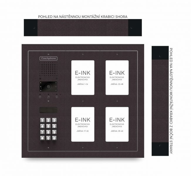CZPHONE 4004092030 S elektronickým papírem (E-INK) FlatLine: MĚDĚNÁ - MELODY: klávesnice až 64 jmen