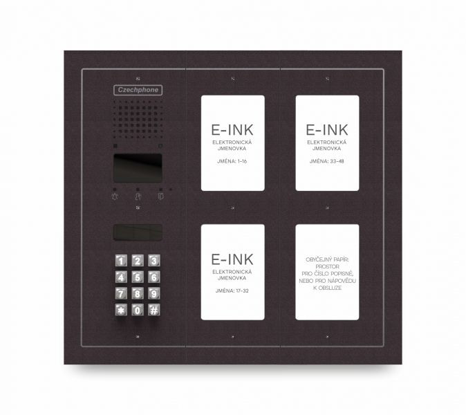 CZPHONE 4004093009 S elektronickým papírem (E-INK) FlatLine: MĚDĚNÁ - MELODY: klávesnice až 48 jmen