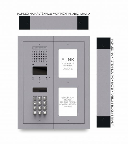 CZPHONE 4004093020 S elektronickým papírem (E-INK) FlatLine: SVĚTLE ŠEDÁ - MELODY: klávesnice až 16