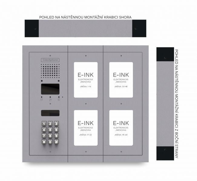 CZPHONE 4004093029 S elektronickým papírem (E-INK) FlatLine: SVĚTLE ŠEDÁ - MELODY: klávesnice až 64