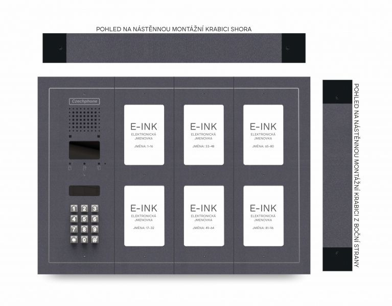 CZPHONE 4004093034 S elektronickým papírem (E-INK) FlatLine: ANTRACIT - MELODY: klávesnice až 96 jme