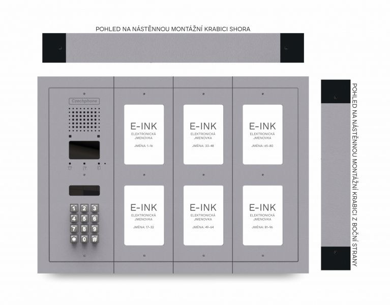 CZPHONE 4004093035 S elektronickým papírem (E-INK) FlatLine: SVĚTLE ŠEDÁ - MELODY: klávesnice až 96