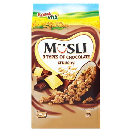 BONAVITA Müsli 3 druhy čokoládové 700 g