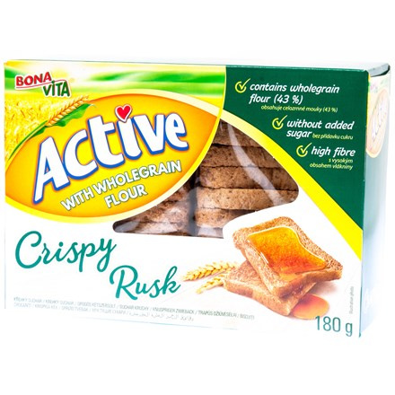 BONAVITA Active Crispy Rusk suchary s celozrnnou moukou 180 g