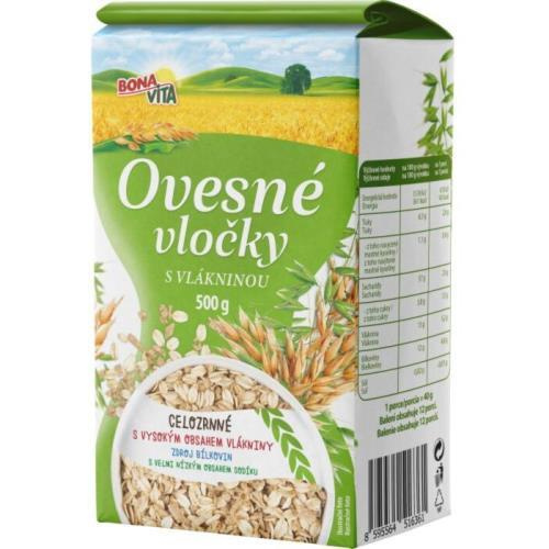 Bonavita ovesné vločky s vlákninou 500g