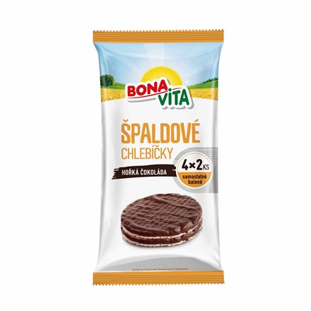 BONAVITA Špaldové chlebíčky s čokoládovou polevou 4 x 128 g