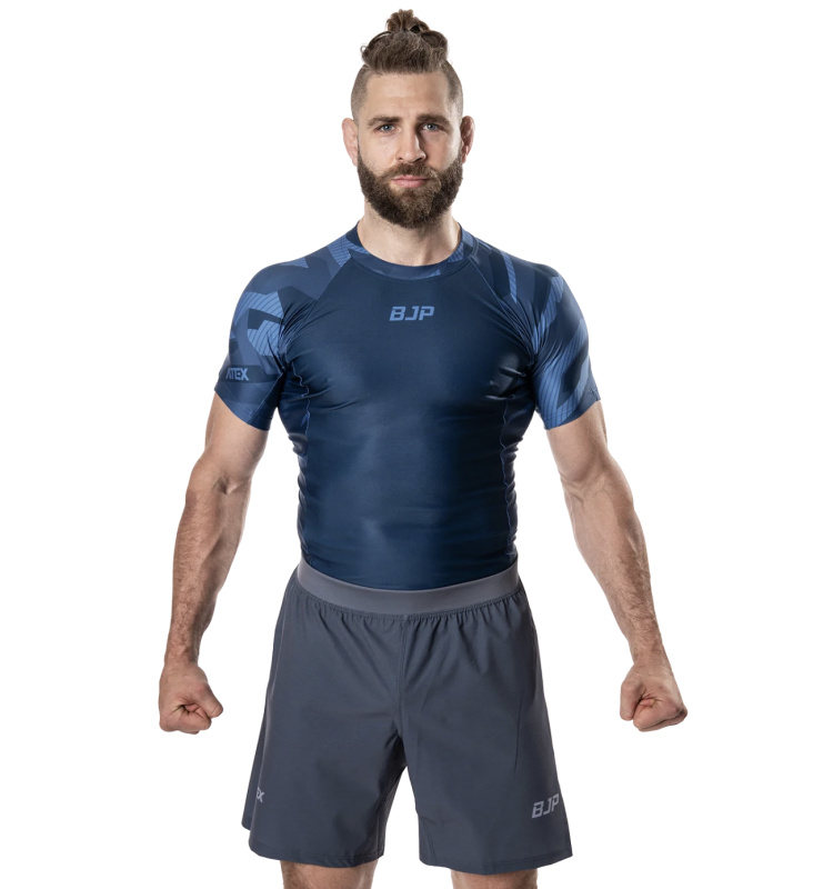 Rashguard BJP x ATEX, krátké rukávy, modrý Velikost: S